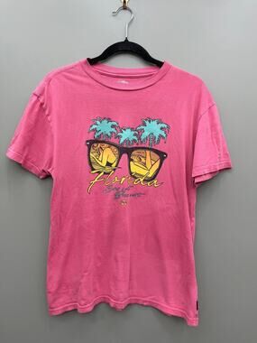 Billabong Florida Graphic Tee Women's Small Pink Beach Surf T-Shirt